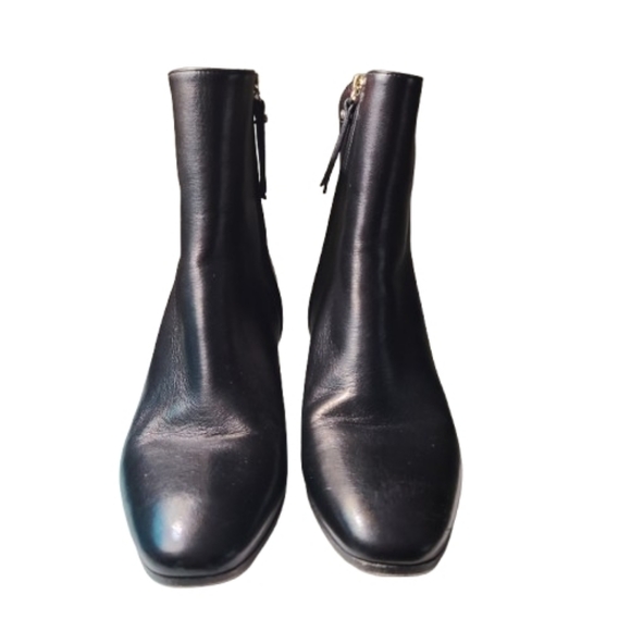 M. Gemi The Corsa Black Leather Ankle Boots Low Block Heel Almond Toe Size 5 - Picture 2 of 12